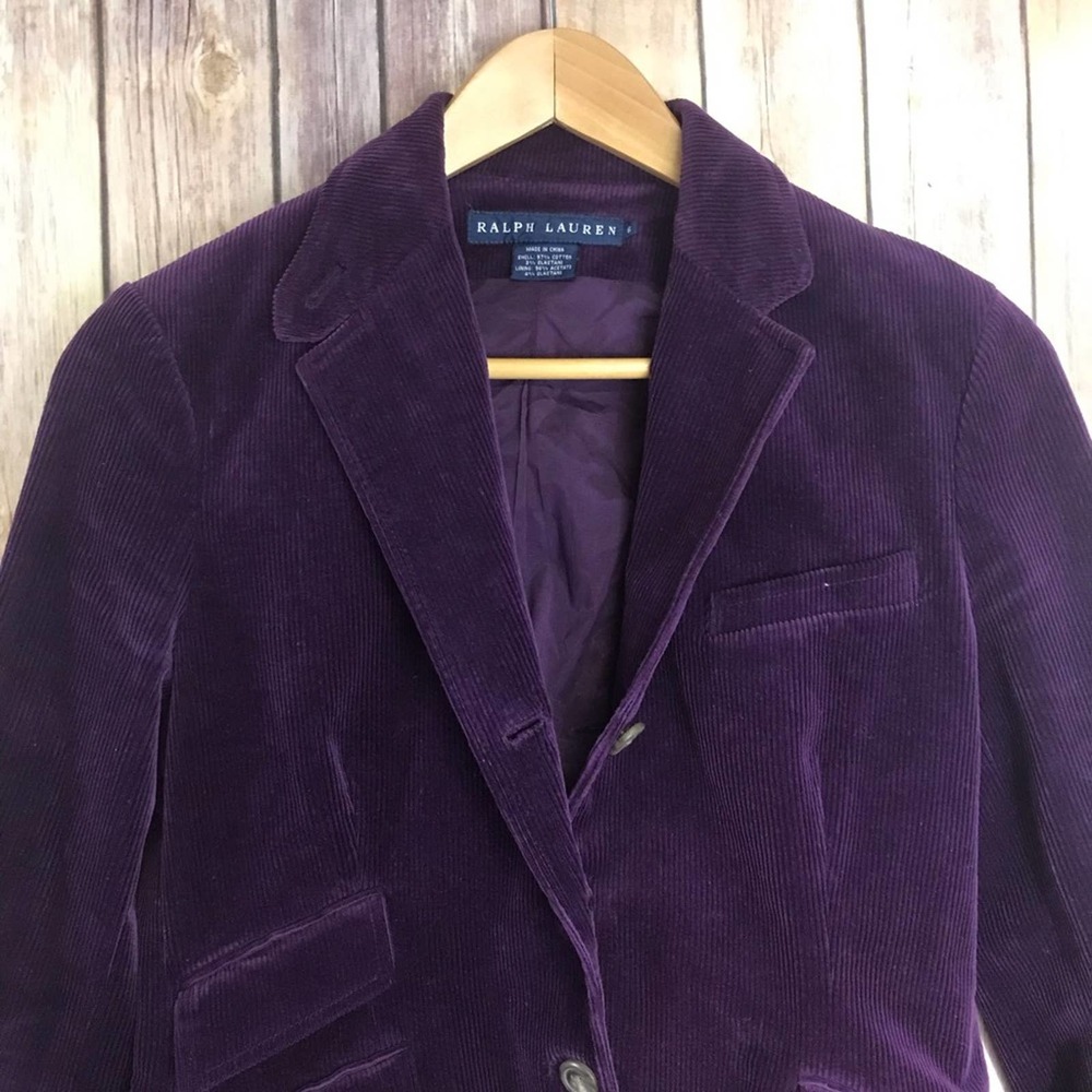 Ralph Lauren purple corduroy jacket blazer WOMENS SIZE 6